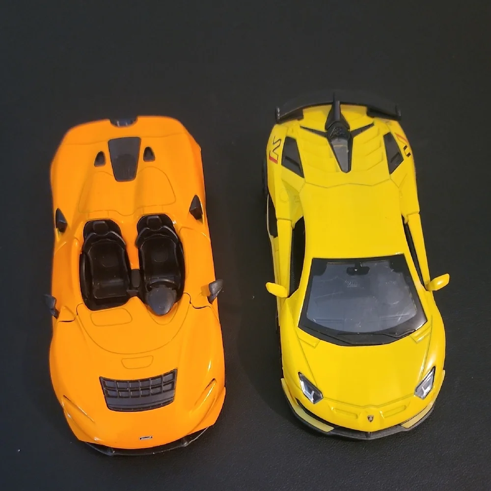 Orange and Yellow Toy Car Set